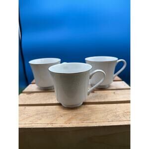 Crown Victoria Fine China “Lovelace” Set of 3 Tea Cups- Floral Design